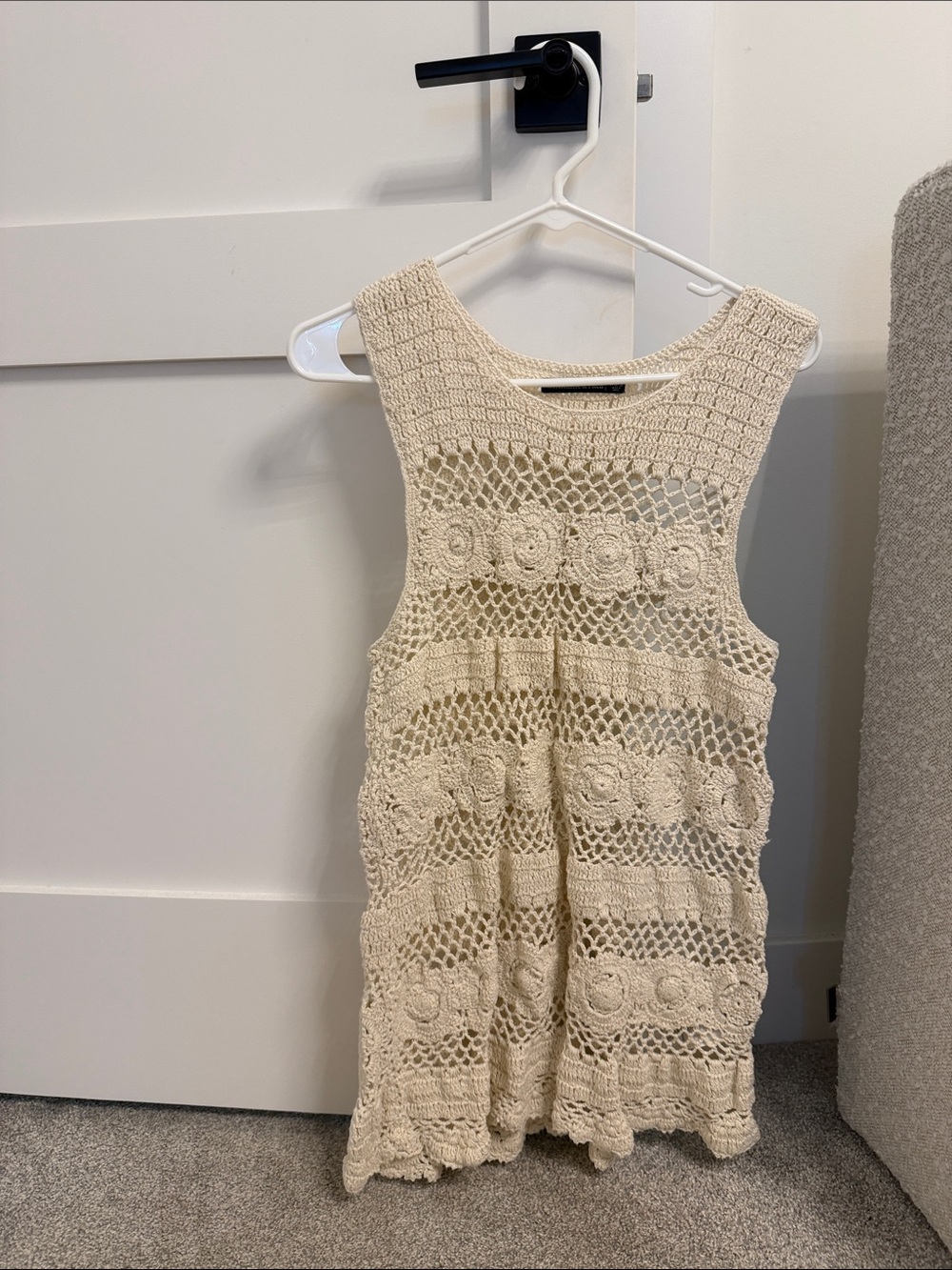 Abercrombie & Fitch Cream Crochet Swim Coverup
